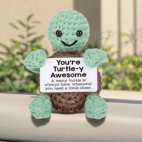Handmade Crochet Emotional Support Sea Turtle “You’re Turtle-y Awesome” NEW - Picture 12 of 13